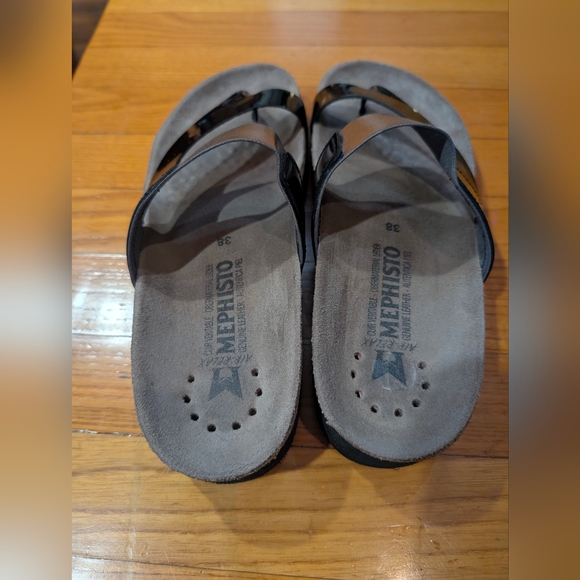 Mephisto Hubilia black and silver patent leather sandals (EU38, US8) LNWOT - Picture 8 of 9